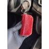 Kristal Taşlı Deri Bayan Mini Çantalı Cüzdan Oto Anahtarlık Kırmızı