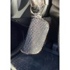Kristal Taşlı Deri Bayan Mini Çanta Cüzdan Oto Anahtarlık Siyah