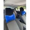 Yumuşak Peluş Ortopedik Araba Seyahat Boyun Yastığı 2'li Mavi