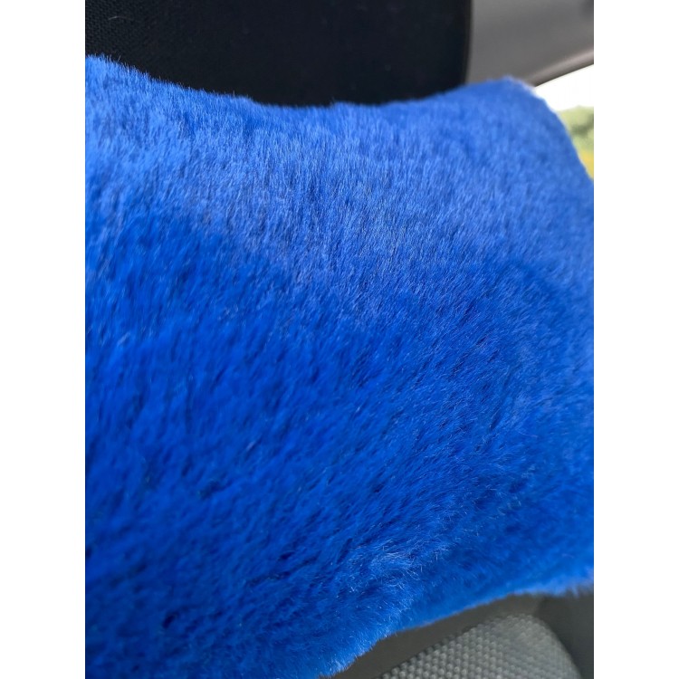 Yumuşak Peluşlu Ortopedik Araba Seyahat Boyun Yastığı Tekli Mavi