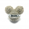 Kristal Taşlı Mickey Mouse Havalandırma Klips Oto Kokusu Gümüş