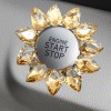 Kristal Damla Taşlı Start Stop Düğme Halkası Altın