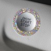 Kristal Taşlı Start Stop Düğme Halkası Gökkuşağı