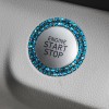 Kristal Taşlı Start Stop Düğme Halkası Turkuaz Mavi