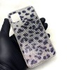 iPhone 11 Swarovski Kristal Taşlı Bayan Şeffaf Telefon Kılıfı Siyah Gümüş Leopar Desen