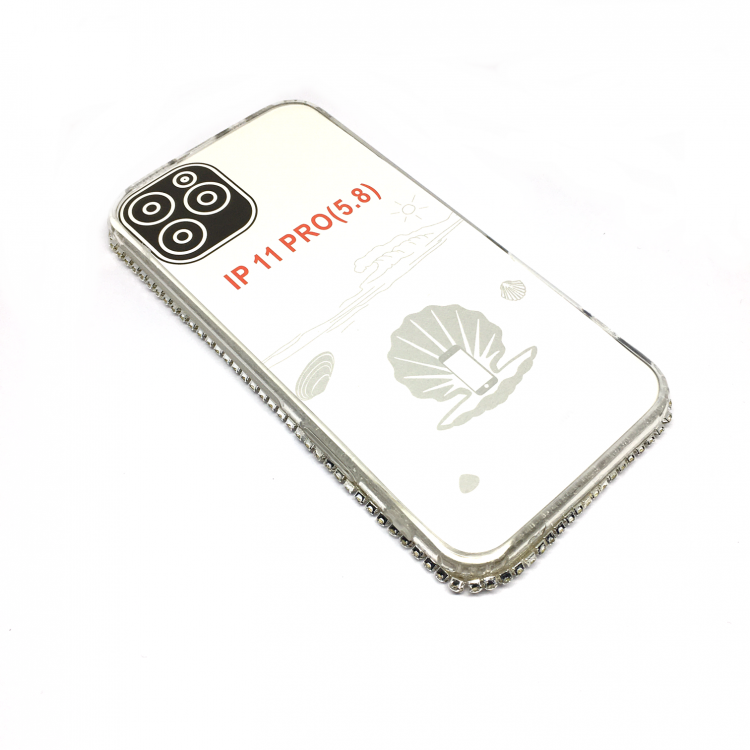 iPhone 11 Pro Kristal Taşlı Bayan Telefon Kılıfı Gümüş