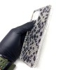 iPhone 12 Pro Swarovski Kristal Taşlı Bayan Şeffaf Telefon Kılıfı Siyah Gümüş Leopar Desen