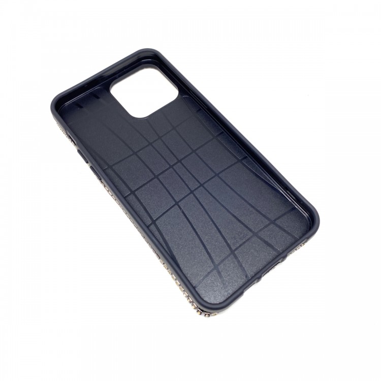 iPhone 13 Pro Max Swarovski Kristal Taşlı Bayan Siyah Telefon Kılıfı Füme Taşlı
