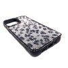 iPhone 13 Pro Max Swarovski Kristal Taşlı Bayan Siyah Telefon Kılıfı Siyah Gümüş Leopar Desen