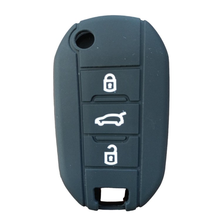 Peugeot 301 308 Sustalı Anahtar Uyumlu Silikon Oto Anahtar Kumanda Kabı Kılıf Siyah