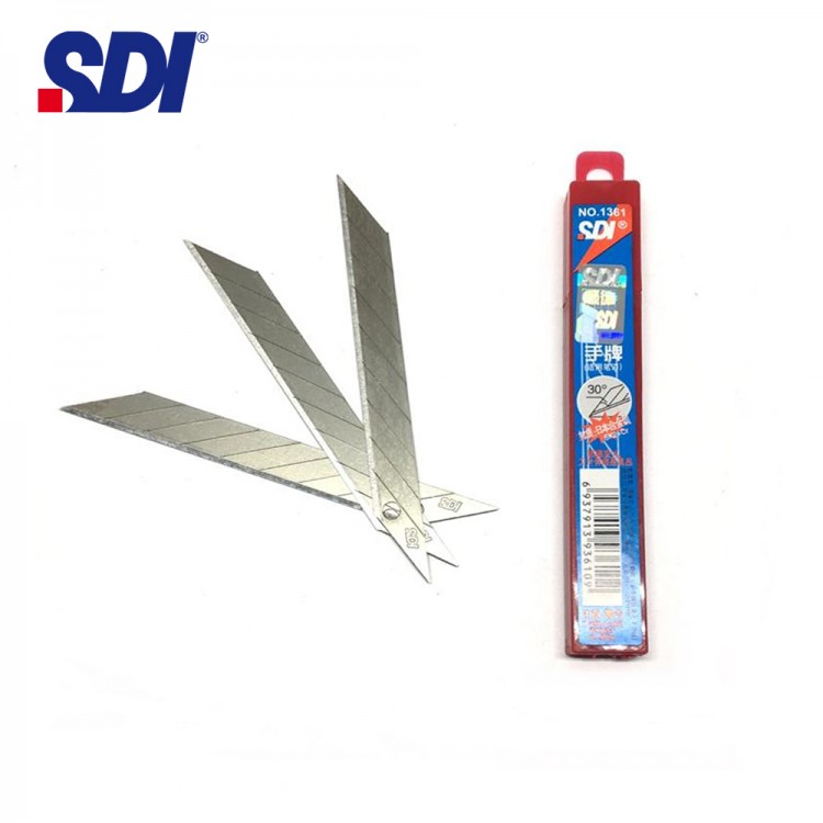 SDI 1361 Çelik Maket Bıçağı Falçata Ucu Yedeği 9mm 30 Derece Küçük 10'lu