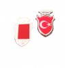 Türk Bayraklı  Arma Damla Etiket Kırmızı 2'li