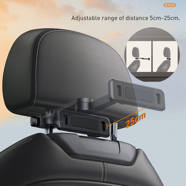 Araba Koltuk Kafalık Arkası Uzayan Katlanabilir Tablet Telefon Tutucu ONT73