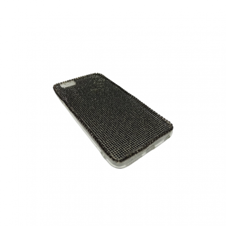 iPhone 6 Plus Uyumlu Kristal Taşlı Telefon Kılıfı Şeffaf Siyah