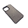 iPhone 13 Pro Max Swarovski Kristal Taşlı Bayan Siyah Telefon Kılıfı Füme Taşlı
