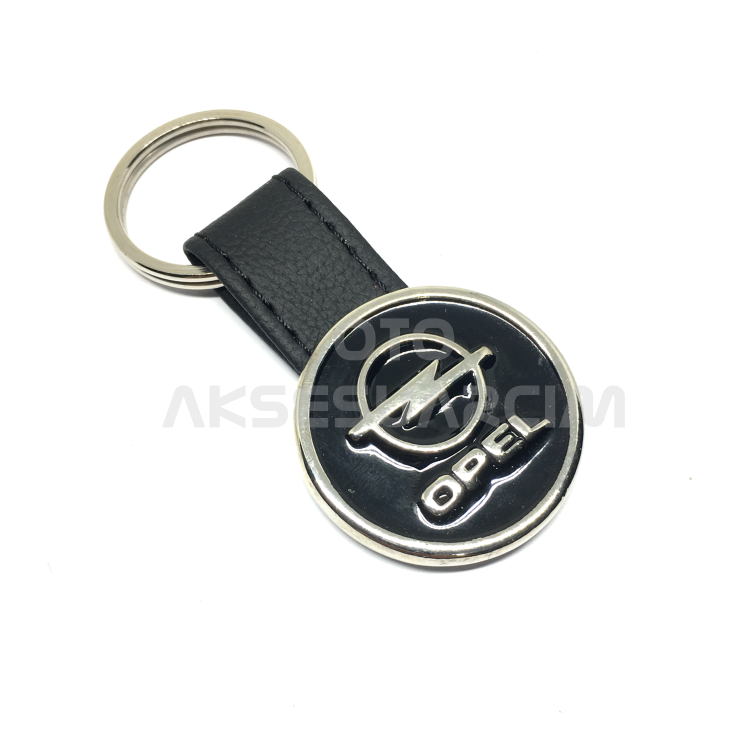 Opel Deri Luxury Metal Oto Anahtarlık Siyah