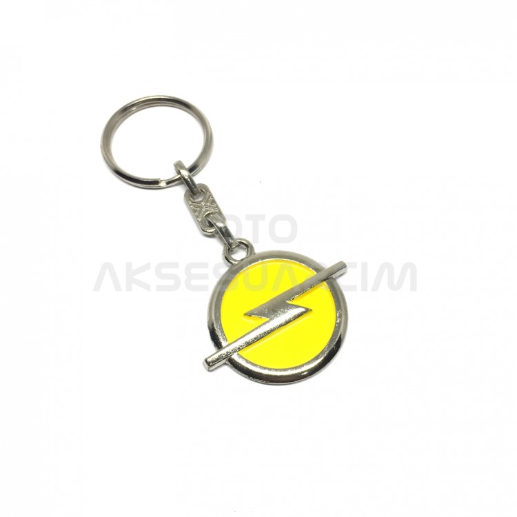 Opel Metal Oto Anahtarlık Krom Sarı