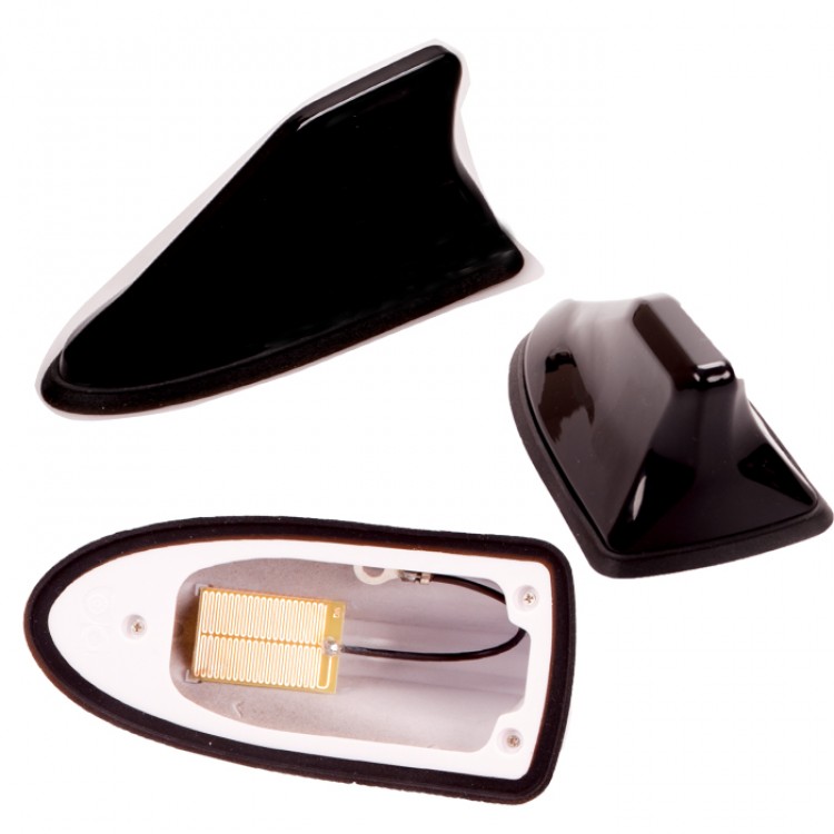 Balık Sırtı Köpek Balığı Elektronik Oto Anten Kauçuk Tabanlı Parlak Siyah