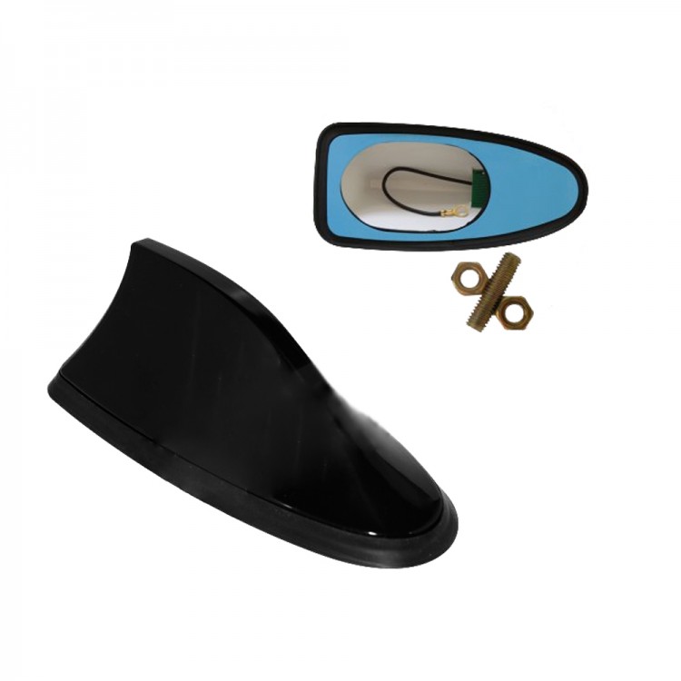Balık Sırtı Köpek Balığı Elektronik Oto Anten Silikon Tabanlı Parlak Siyah