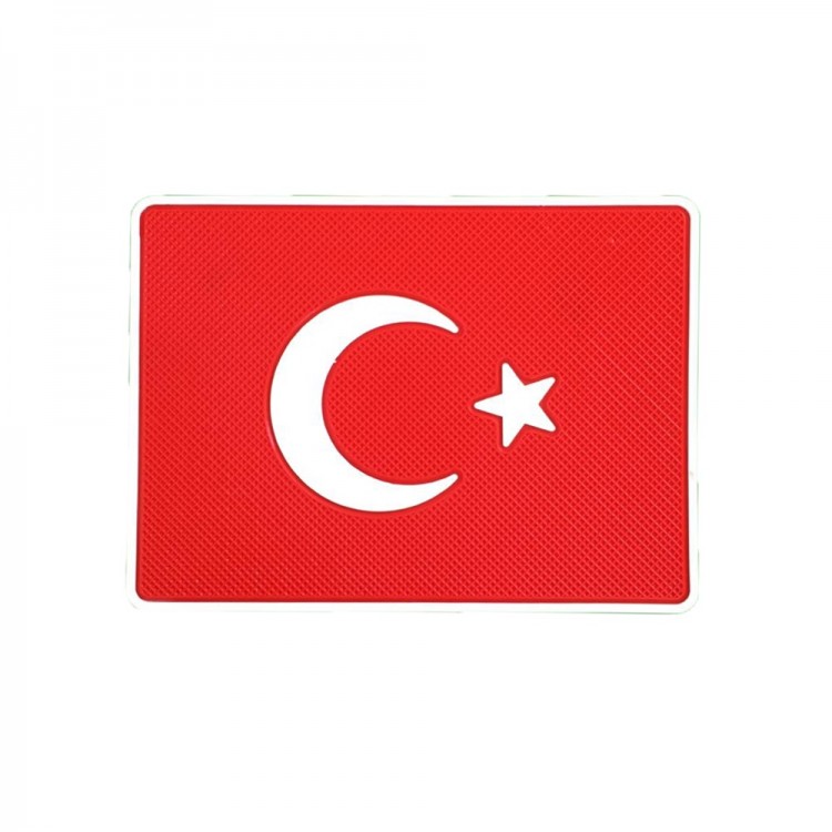 Türk Bayraklı Torpido Üstü Kaydırmaz Ped Telefon Tutucu