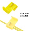 Hızlı Kablo Ekleme Aparatı Konnektör Klips Klemens Sarı 2.5-6 mm² 25 Adet 