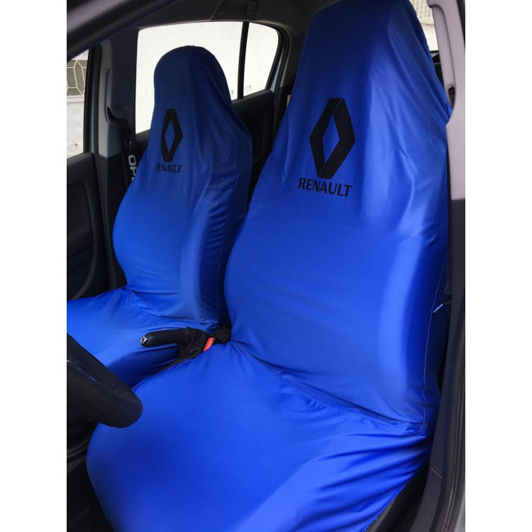 Renault Mavi Ön 2'li Likralı Kumaş Servis Kılıfı